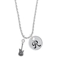 thumbnail image 1 of Delight Jewelry Silvertone Rock Star Guitar Silvertone Script Initial Disc - R - Charm Necklace, 20"+3", 1 of 4