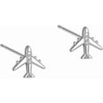 thumbnail image 5 of 925 Sterling Silver Small Airplane Stud Earring for Women, 5 of 9