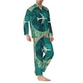 thumbnail image 3 of Bingfone Men'S Pajama Set 2 Piece Loungewear Pjs, Long Sleeve With Pajama Pants-Around The Planet, 3 of 9