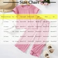 thumbnail image 2 of Generic Girls Summer Outfits Ruffle Short Sleeve T Shirt and Wide Leg Pants 2 Piece Clothes Sets for Beach Vacation for 1-7 Years, 2 of 2