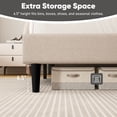 thumbnail image 6 of Frostbloom Queen Size Linen Upholstered Platform Bed Frame with Adjustable Headboard, Beige, 6 of 8