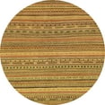 thumbnail image 1 of Ahgly Company Indoor Round Abstract Yellow Abstract Area Rugs, 4' Round, 1 of 6