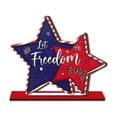 thumbnail image 5 of Nkmbld 4th of July Wooden Star Sign Patriotic Tiered Tray Decor, Vintage Star Shaped Wood Blocks, Rustic Tabletop Sign Independence Day Party Decor, 5 of 8