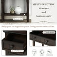 thumbnail image 5 of Slim Antique Entry Console Table with Drawers & Bottom Open Shelf, Solid Wood Sofa Couch Table for Entryway Hallway Living Room (Espresso), 5 of 5