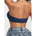 thumbnail image 6 of WCJM Bra Women Comfortable Strapless Bra Lace High Support Breathable Lightly Padded Wireless(Dark Blue,L), 6 of 6