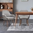 thumbnail image 2 of Giantex Fabric Dining Chairs, Leisure Upholstered Arm Chair w/Thick Sponge Seat, Padded Accent Chair for Home(Gray 4), 2 of 6