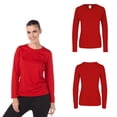 thumbnail image 2 of Playera Cuello Redondo Manga Larga para Dama, Color Rojo, Talla Extra Grande, 100% Poliéster., 2 of 3
