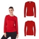 thumbnail image 2 of Playera Cuello Redondo Manga Larga para Dama, Color Rojo, Talla Grande, 100% Poliéster., 2 of 3