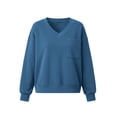 thumbnail image 2 of Vixolx Cropped Sweatshirt for Women Trendy V Neck Pullover Tops with Pocket Fall Casual Long Sleeve Shirts Workout Outfts, 2 of 6