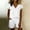 White, variant on mihongmao Short Outfits 2 Piece Sets Vacation Outfits 2PC Fashion Woman Round Neck Sleeveless Blouse Loose Pockets Pants Sets Brown 2X