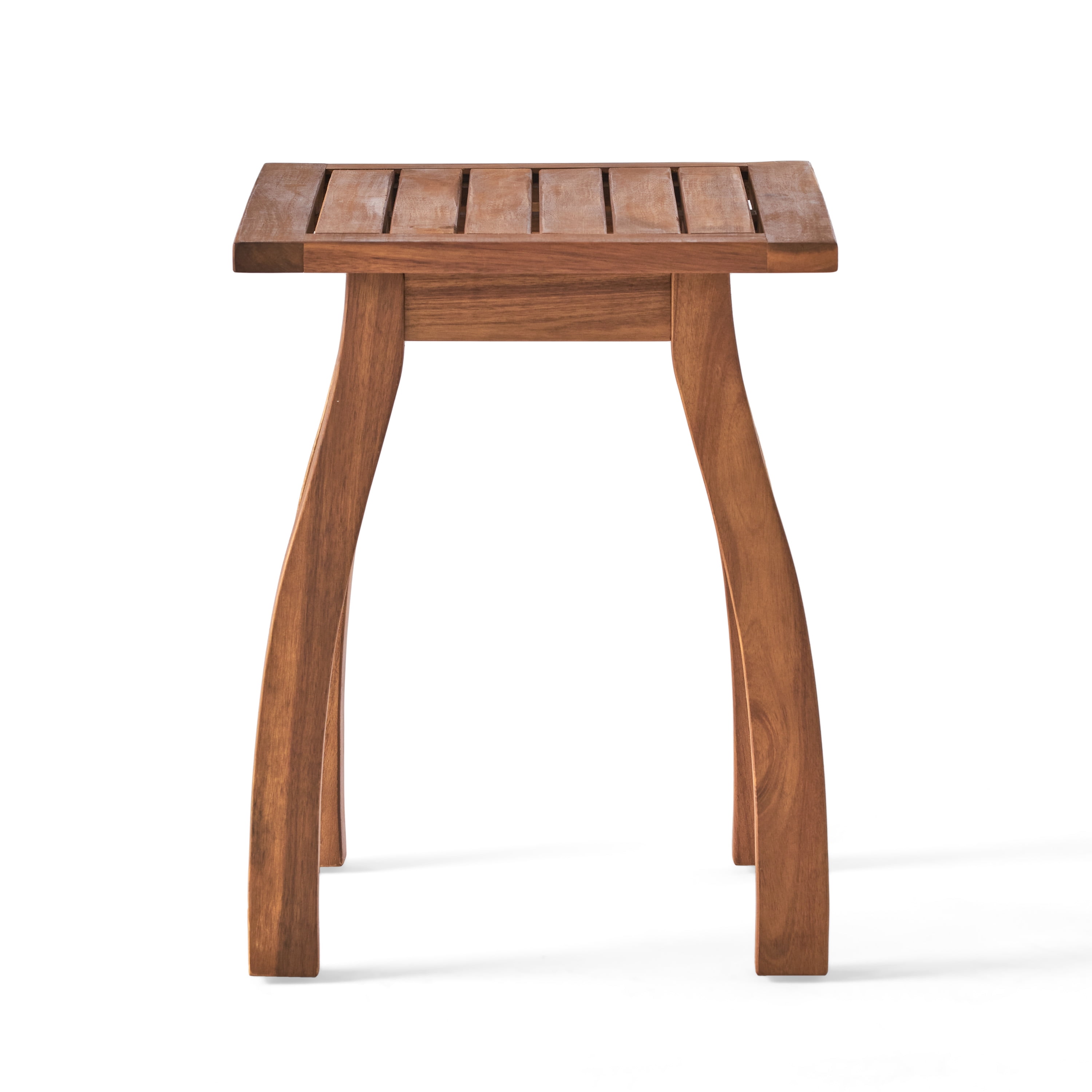 Carlo Outdoor Rectangular Acacia Wood Accent Table, Brown & Teak Finish