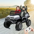 thumbnail image 7 of Licensed 24V Mercedes-Benz Ride-On Truck for Kids, 2-Seater Electric Car with Remote Control, Trunk Storage, Battery Display, Spring Suspension, LED Lights, and USB Music, Stylish White Design, 7 of 7