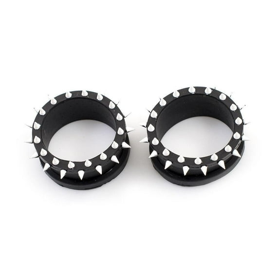 Silicone Tunnels Plugs With Silicone Spikes Double Flared Set Of 2