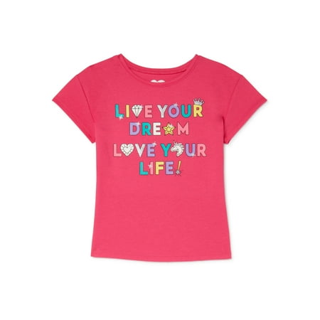 365 Kids from Garanimals Girls' Graphic T-Shirt with Short Sleeves, Sizes 4-10