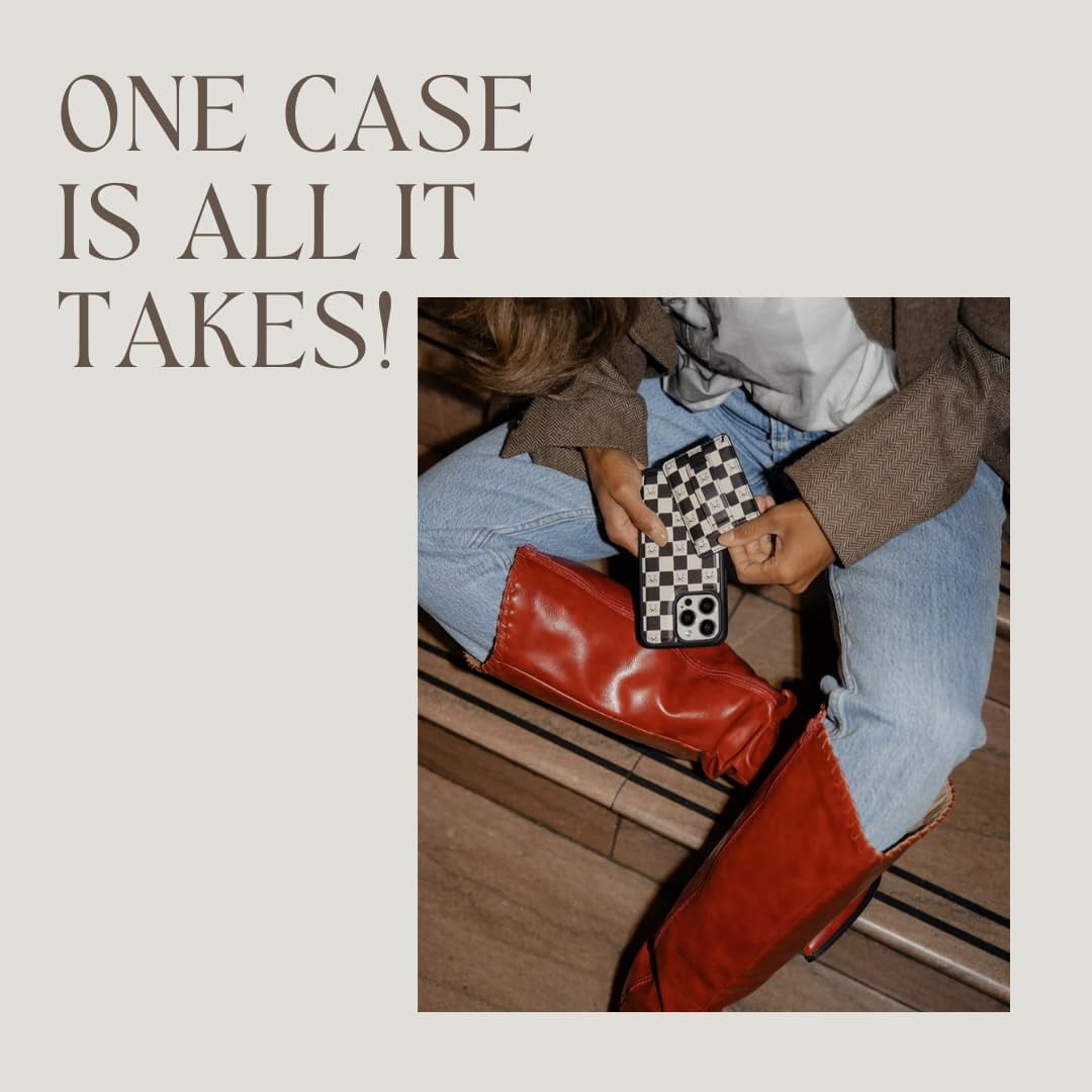 Walli Cases for iPhone 15 Plus Case Aesthetic Magnetic Wallet Phone Case Card Holder, Holds up to 2 Cards - Cute, Trendy Phone Cover for Women fits iPhone 15 Plus, with Kickstand & Finger Strap