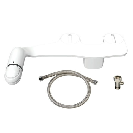 Mainstays  Dual Nozzles Bidet Attachments with Self Cleanig Daisy White, Slim Size
