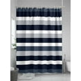 thumbnail image 5 of Navy Blue Shower Curtain, Grey Black Stripe Abstract Geometric Striped Waterproof Shower Curtain Set with 12 Hooks Lightweight Washable Fabric Shower Curtains for Bathroom 72x72 Inches, 5 of 6