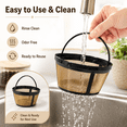thumbnail image 4 of 2 Pack Reusable Coffee Filter Basket for Mr. Coffee, Black+Decker, Cuisinart,8-12 Cup Mesh Replacement, BPA-Free & Dishwasher Safe, 4 of 5