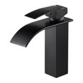 thumbnail image 4 of Grifo mezclador para lavabo de baño con caño en cascada, grifo monomando para guardarropa, fácil de instalar Negro 266 cm de alto., 4 of 8