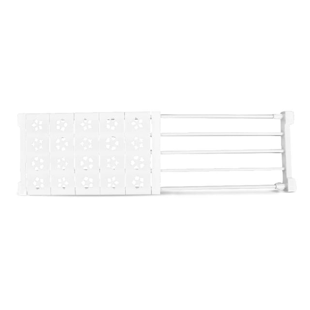 Adjustable Closet Shelf Organizer, Heavy Duty Durable Expandable Rack for Space Saving Storage in Wardrobe Cupboard Kitchen (Adjusts From 10.3" To 14.9")