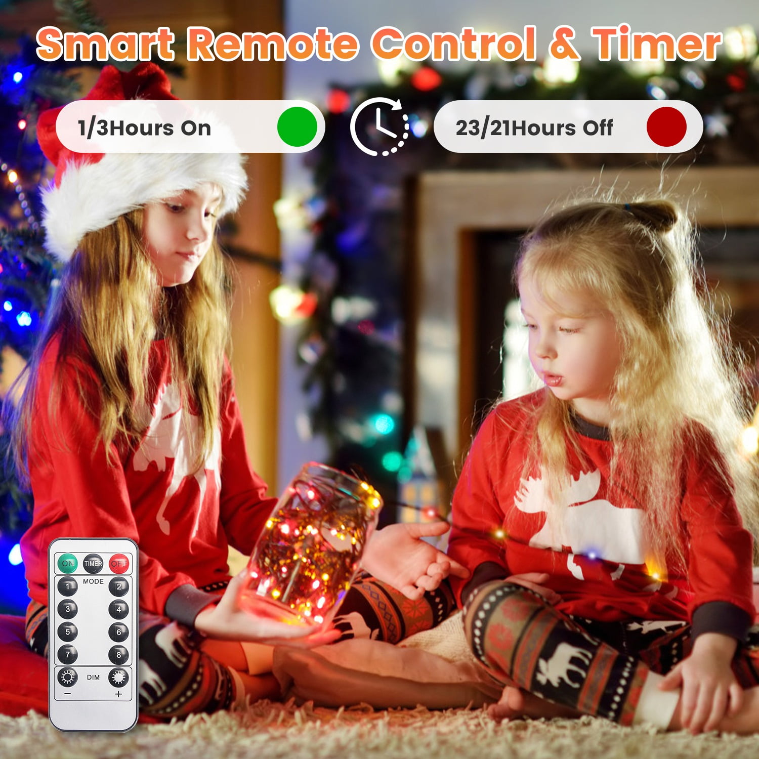 Imountek 330ft 1000LED Outdoor String Lights with Remote, IP44 Waterproof 8 Modes & Timer, Plug-in Fairy Lights for Christmas Garden Party Decor, White