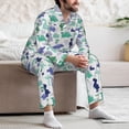 thumbnail image 7 of Daiia Dinosaur for Men's Long-Sleeved Pajama Set – Soft & Comfortable Sleepwear Button-Up Pajamas Cozy Lounge Wear-XX-Large, 7 of 7