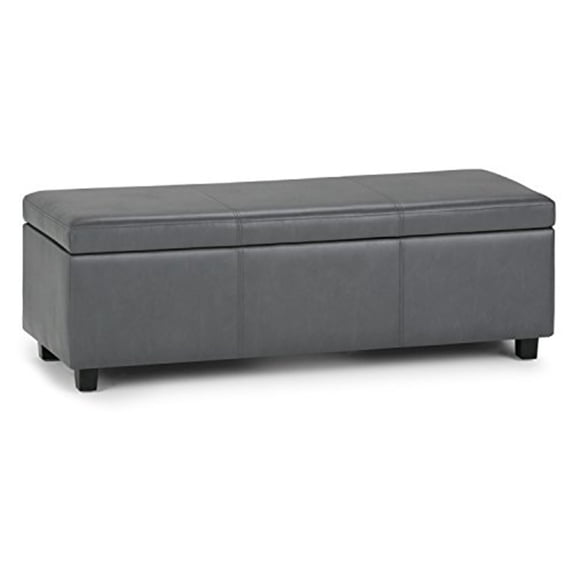 Homestock Rustic Romance Wide Rectangle Storage Ottoman Bench