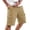 Khaki, variant on Zimjoy Men's Cargo Shorts Regular Fit Moisture Wicking Athletic Shorts Elastic Drawstring Hiking Work Bermuda with Side Pockets, Black L
