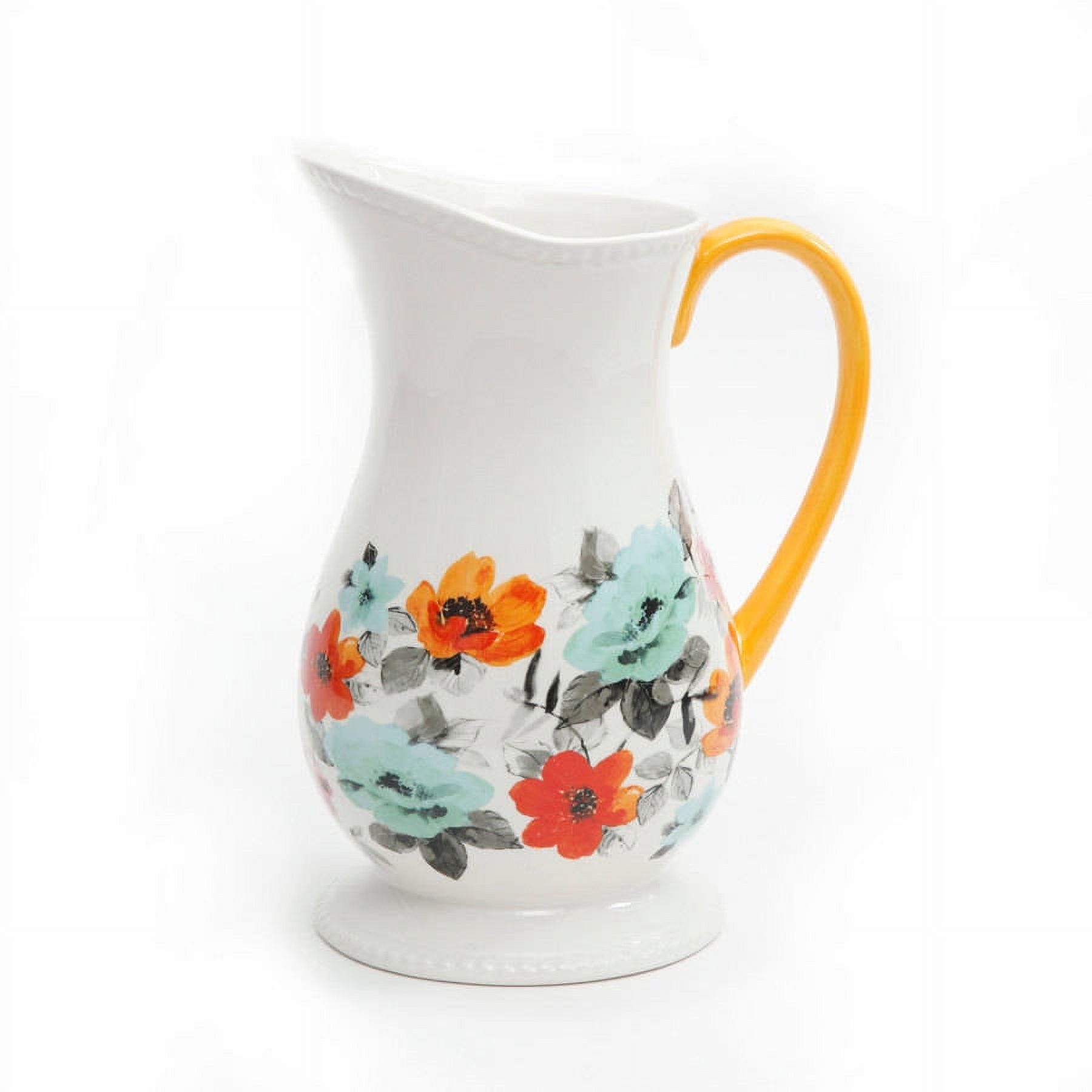 The Pioneer Woman Flea Market White Decorated Floral 2-Quart Pitcher - image 2 of 7