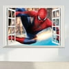 ZIYIXIN 3D Wall Decal Self-Adhesive Spider Man Jumping Window Wall Paper