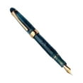 thumbnail image 2 of Pluma estilográfica de pistón, instrumento de escritura EF0.5mm, gran capacidad de tinta, minibolsillo azul oscuro, 2 of 9