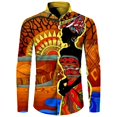 thumbnail image 5 of Camisas de manga larga con botones y estampado 3D de estilo étnico africano para hombres y mujeres, camisetas Dashiki folclóricas personalizadas, ropa vintage para parejas, 5 of 5