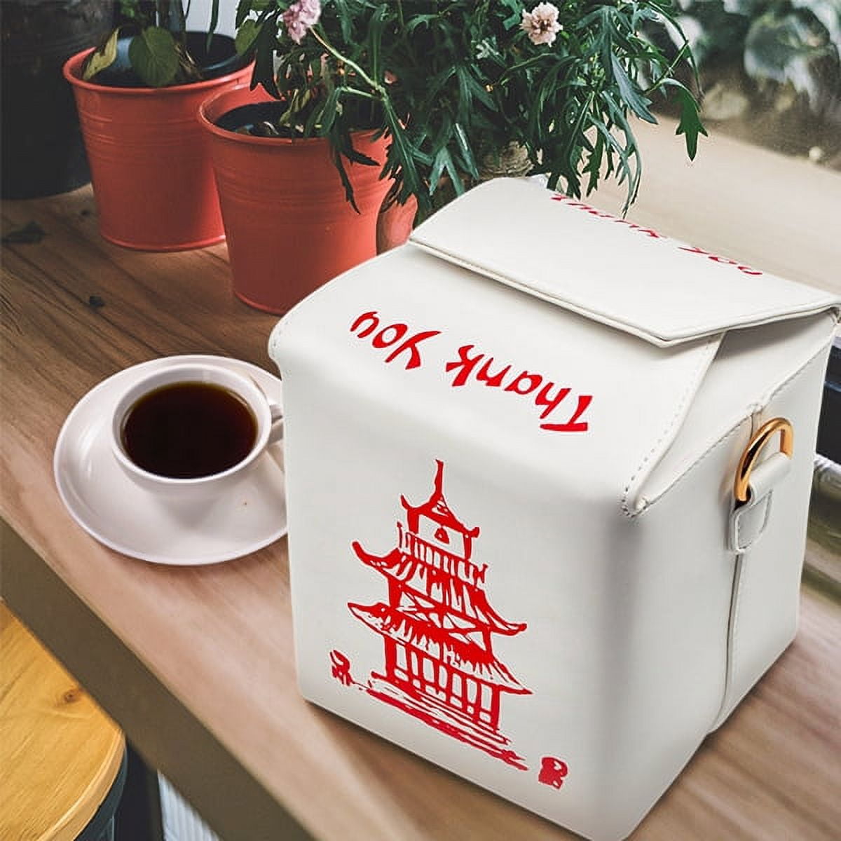 Chinese Takeout Box Bag Totes Crossbody Bags for Women Trendy Crossbody Purse with 2 Chain Straps