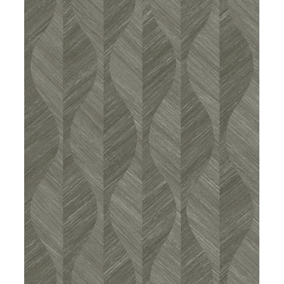 Advantage Oresme Dark Grey Ogee Wallpaper