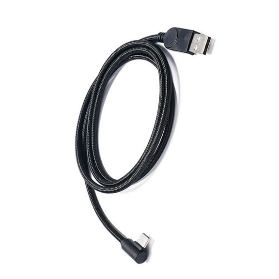 Right Angled USB C Charging Cable For Phone Tablet Gaming Device Nylon Braided