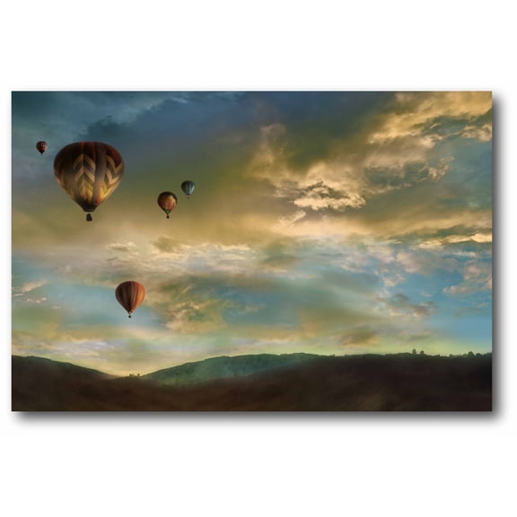 Courtside Market Beautiful Sky Hot Air Balloons Gallery-Wrapped Canvas Wall Art, 24x36