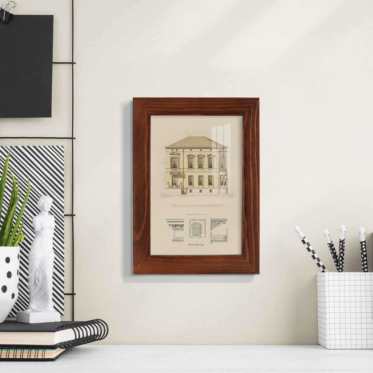 Estate and Plan VI -Framed Print w/glass-Chestnut
