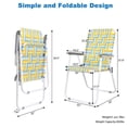 thumbnail image 4 of VINGLI Patio Lawn Chairs Folding Set of 2, Webbed Folding Chair Outdoor Beach Chair Portable Camping Chair for Yard, Garden（Yellow), 4 of 6