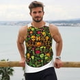 thumbnail image 6 of Pofeuu Happy Halloween Floral Print Men's Workout Tank Tops Sleeveless Muscle Gym Shirt Quick Dry-Medium, 6 of 7