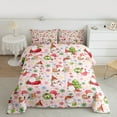 thumbnail image 2 of Homewish Kawaii Xmas Gnome Full Size Comforter Sets,Chic Christmas Tree Wreath Bedding Comforter Set,Pink Red Green Bedding Sets For Girls Kids,Ultra Soft Home Decor Reversible,3pcs, 2 of 8
