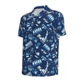 thumbnail image 3 of Daiia Blue Bus Pattern Men’s Polo Shirts,Solid Deck Shirt,Classic Fit, Breathable Cotton Polo for Casual and Sport Wear-Medium, 3 of 9