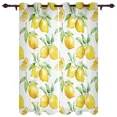 thumbnail image 3 of 2 Panels Watercolor Lemon Fruit White Yellow Curtains for Bedroom Living Room Drapes Kitchen Kid's Room Window Curtain Modern Home Decor, 3 of 7