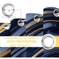 thumbnail image 4 of Fsddascl Marble Blackout Curtains for Bedroom/Living Room, Thermal Insulated Kitchen Curtains, Navy Blue Modern Abstract Gold Gradual Art Grommet Darkening Window Treatment Drapes 52"x72"x2, 4 of 6