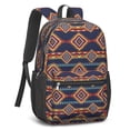 thumbnail image 2 of Geometric Diamond Blue Pattern 17" Waterproof Oxford School Backpacks for Teens, S-Shape Padded Straps, for School, Travel, Hiking, Camping, 2 of 5