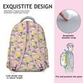 thumbnail image 5 of Pink Hedgehog Rose Pattern Backpack for School,Cute School Bag,Schoolbag with Adjustable Shoulder Straps & Padded Back,15.3"x11"x7.1"., 5 of 6