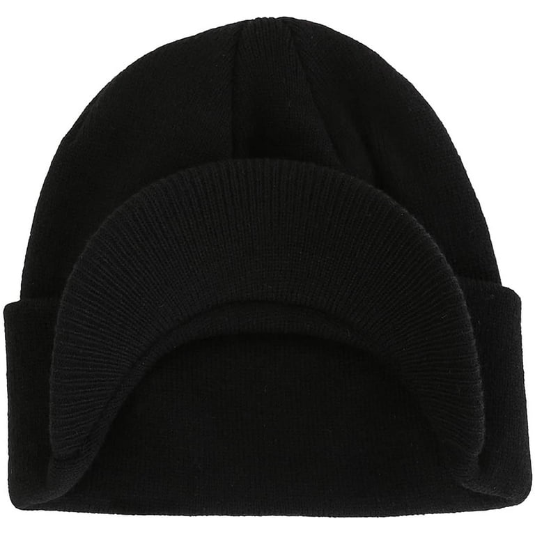 Zukuco Men's Winter Beanie Hat with Brim Warm Double Knit