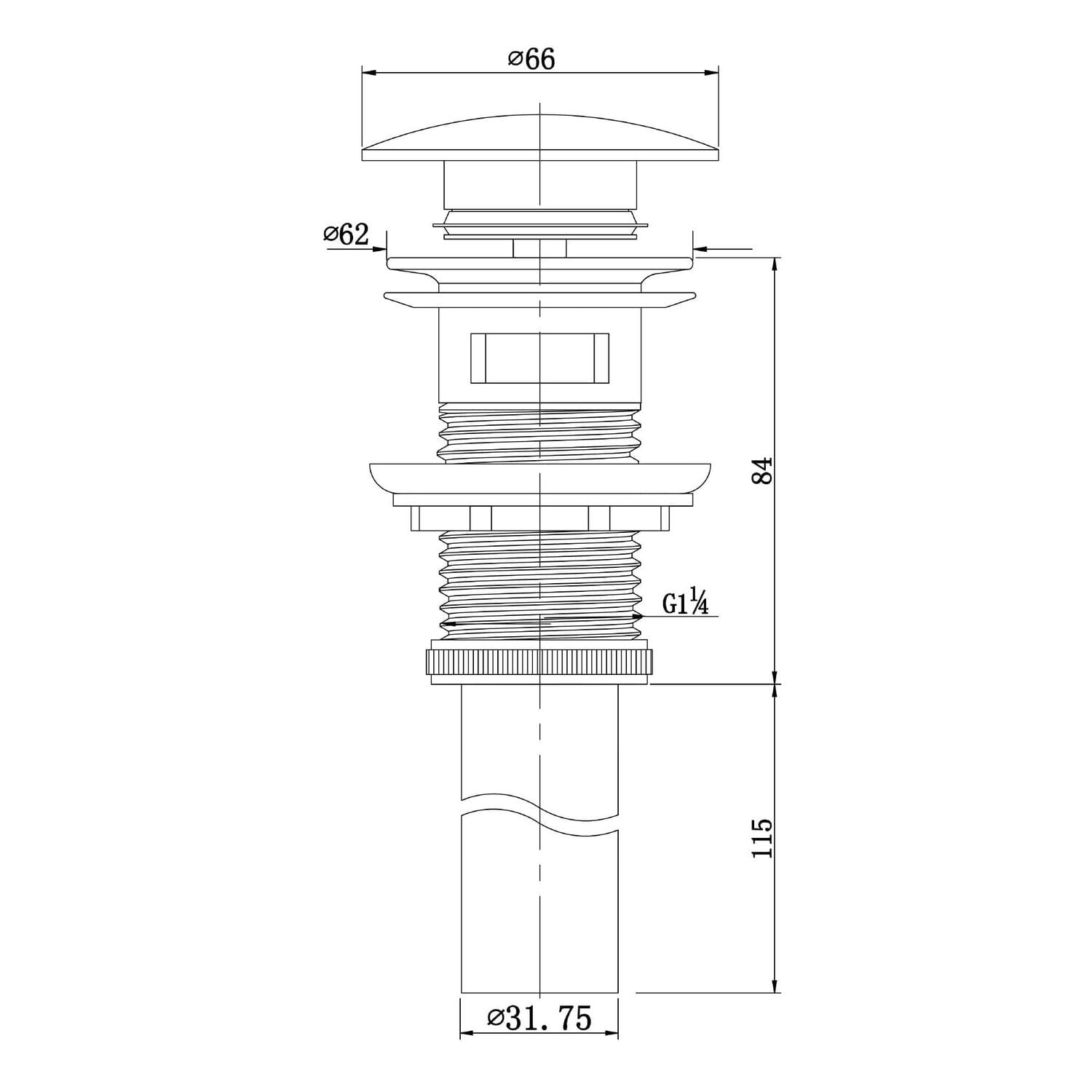 Renvoi d'akuaplus® avec débordement a button pression.