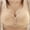Beige, variant on Women Bras Plus Size Casual Front Button Shaping Cup Shoulder Strap Underwire Bra Plus Size Extra-Elastic Wirefree