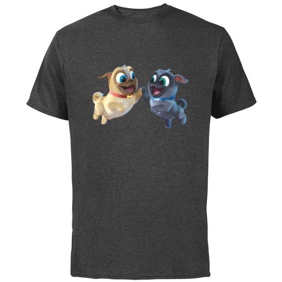 Disney Puppy Dog Pals Rolly Bingo High Five - Short Sleeve Cotton T-Shirt for Adults -Customized-Charcoal