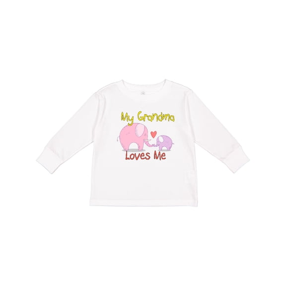 Inktastic My Grandma Loves Me Boys or Girls Long Sleeve Toddler T-Shirt